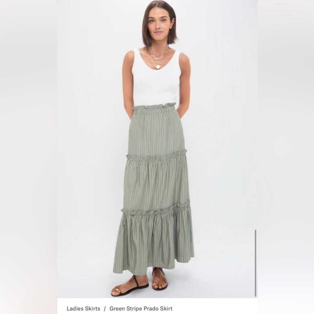 Tuckernuck Green Stripe Prado Skirt Size Small